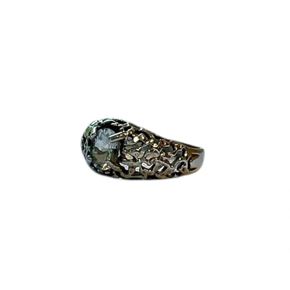 Vintage 925 Sterling Ring Women’s size 8.5 Art Deco Elegant Carved Filigree - Picture 12 of 16